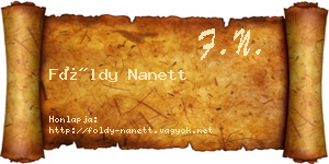 Földy Nanett névjegykártya
